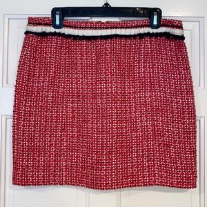 Tory Burch Tweed Skirt - Size 8 - Colors Pink, Red, Navy, White